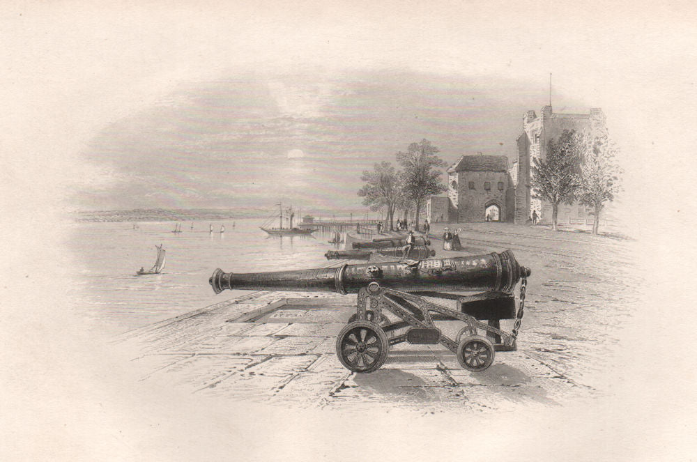 Henry VIII's Gun, SOUTHAMPTON, Hampshire. Pilgrim fathers. BARTLETT 1854 print